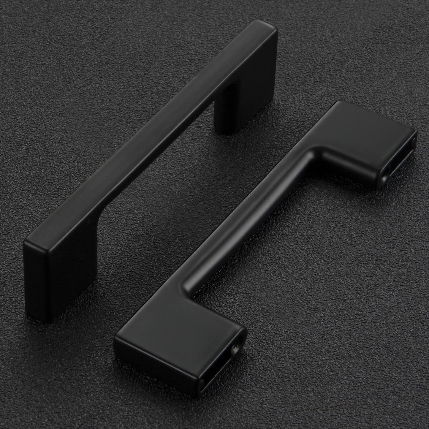 Ravinte Wide Foot Cabinet Pulls 3 Inch Black Cabinet Handles 10 Pack Kitchen Hardware for Cabinet Matte Black Drawer Pulls Come with Screwdriver