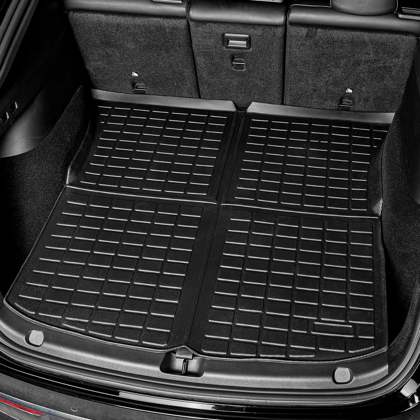 Maysoo Floor Mats For Tesla Model Y 2020-2023 5 Seats For All Weather TPE Cargo Liner Accessories (1st & 2nd Row)