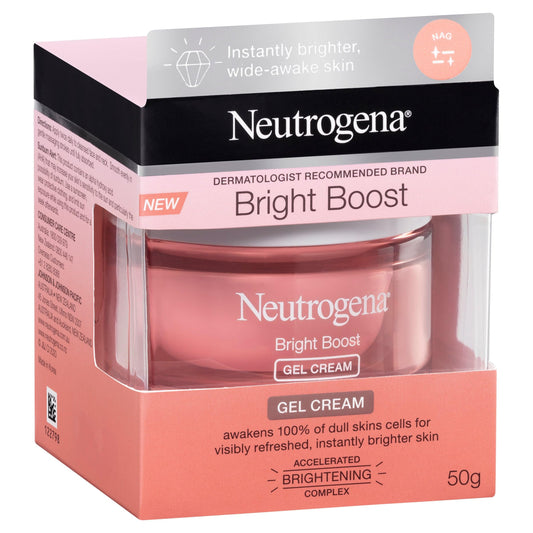 Neutrogena Bright Boost Brightening Moisturizing Face with Skin Resurfacing and Brightening Neoglucosamine for smooth skin Facial with AHA PHA and Mandelic Acids, Gel Cream, 1.7 Fl Oz