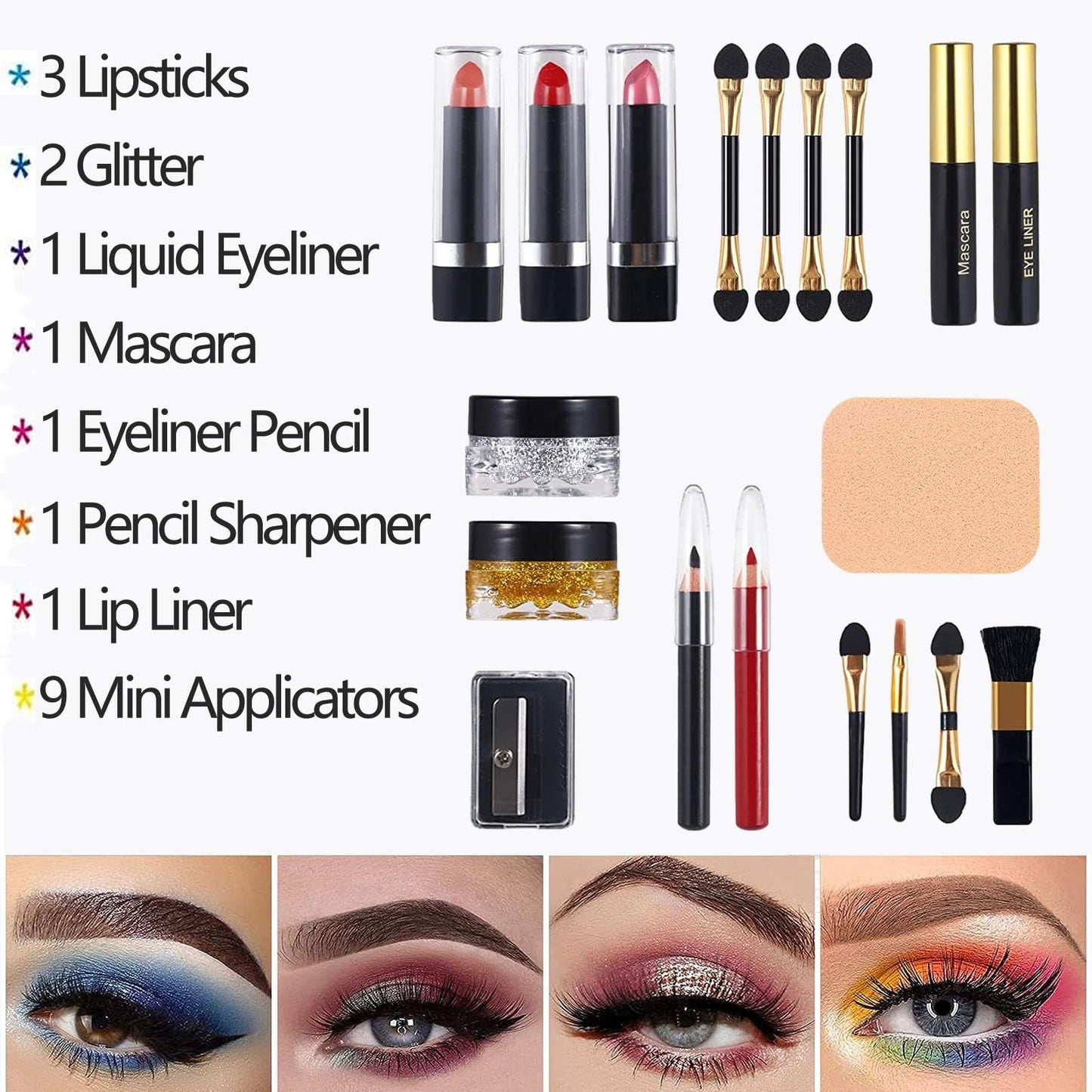 MISS ROSE M 58 Color Professional Makeup Kit, makeup pallet,All In One Makeup Set for Women Girls Beginner,Include Eyeshadow Facial Blusher Eyebrow Powder Face Concealer Powder Eyeliner Pencil and a Mirror(331Y)