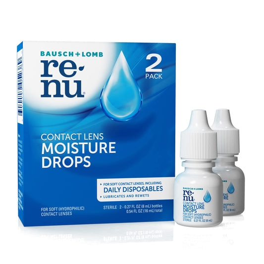 ReNu MultiPlus Lubricating & Rewetting Drops, 0.27 Fl Oz (Pack of 2) (Packaging May Vary)