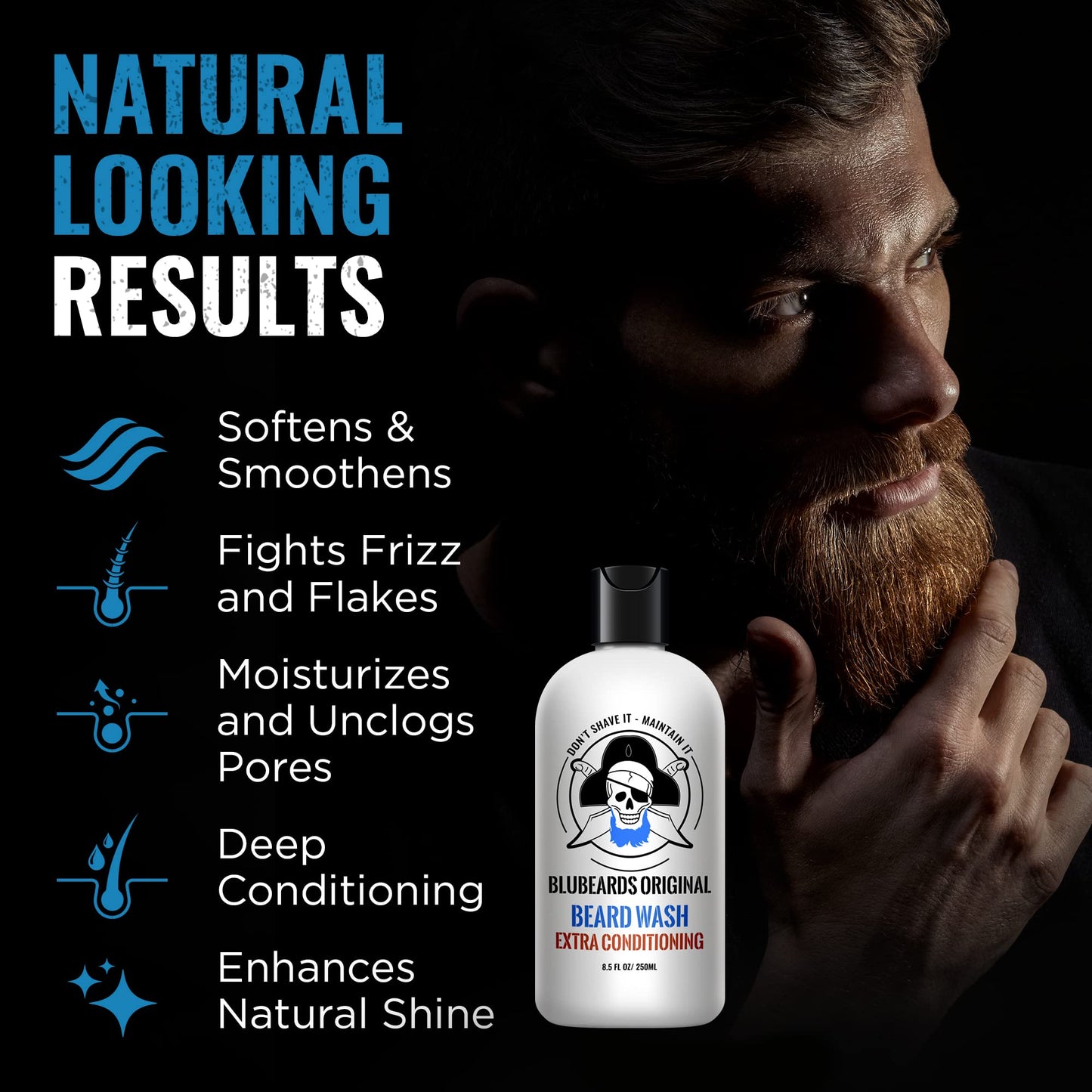 Bluebeards Original Beard Wash and Conditioner for Men, 8.5 oz. - Natural Beard Wash and Beard Moisturizer, with Aloe & Lime - Deeply Cleans, Softens, and Conditions Your Beard and Skin - Made in USA