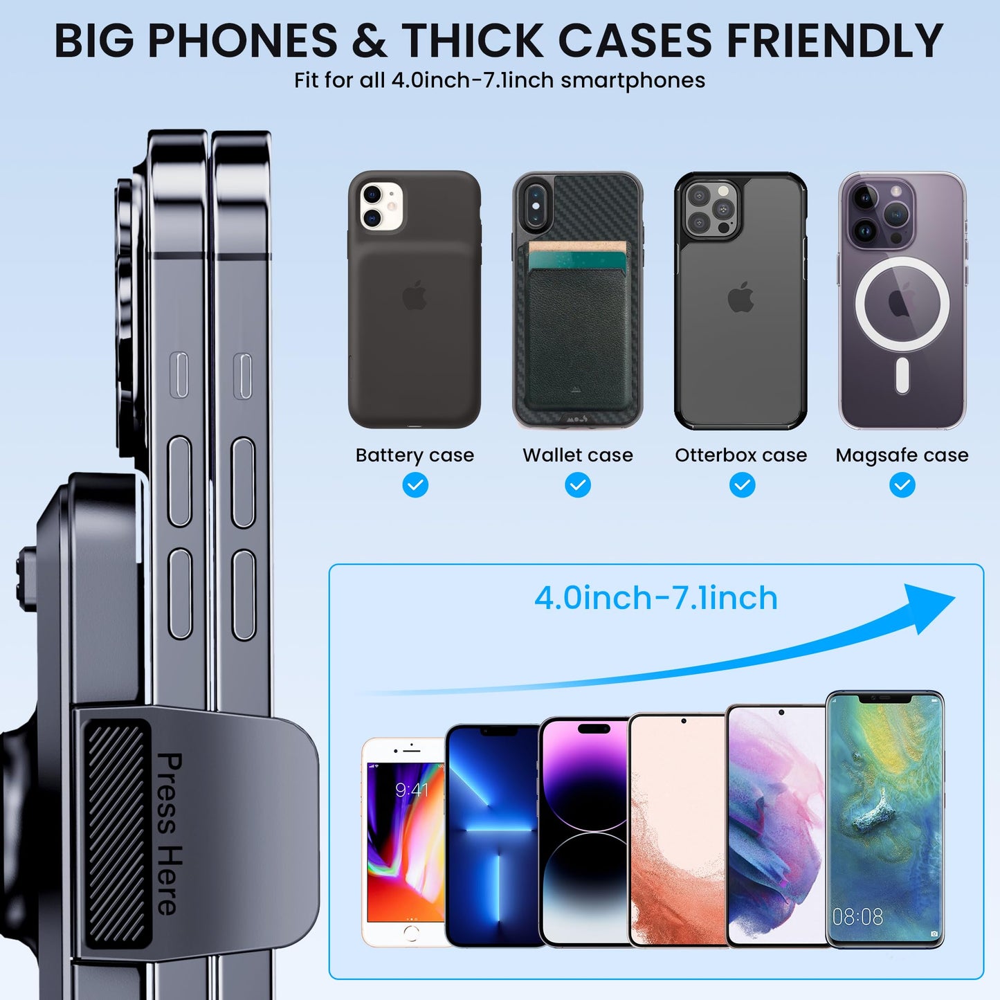 Phone Holder Car [Military-Grade Suction] Universal Car Phone Holder Mount [Thick Case Friendly] Automobile Accessories Dashboard Windshield Phone Mount Cradles Fit for All iPhone Android Smartphones