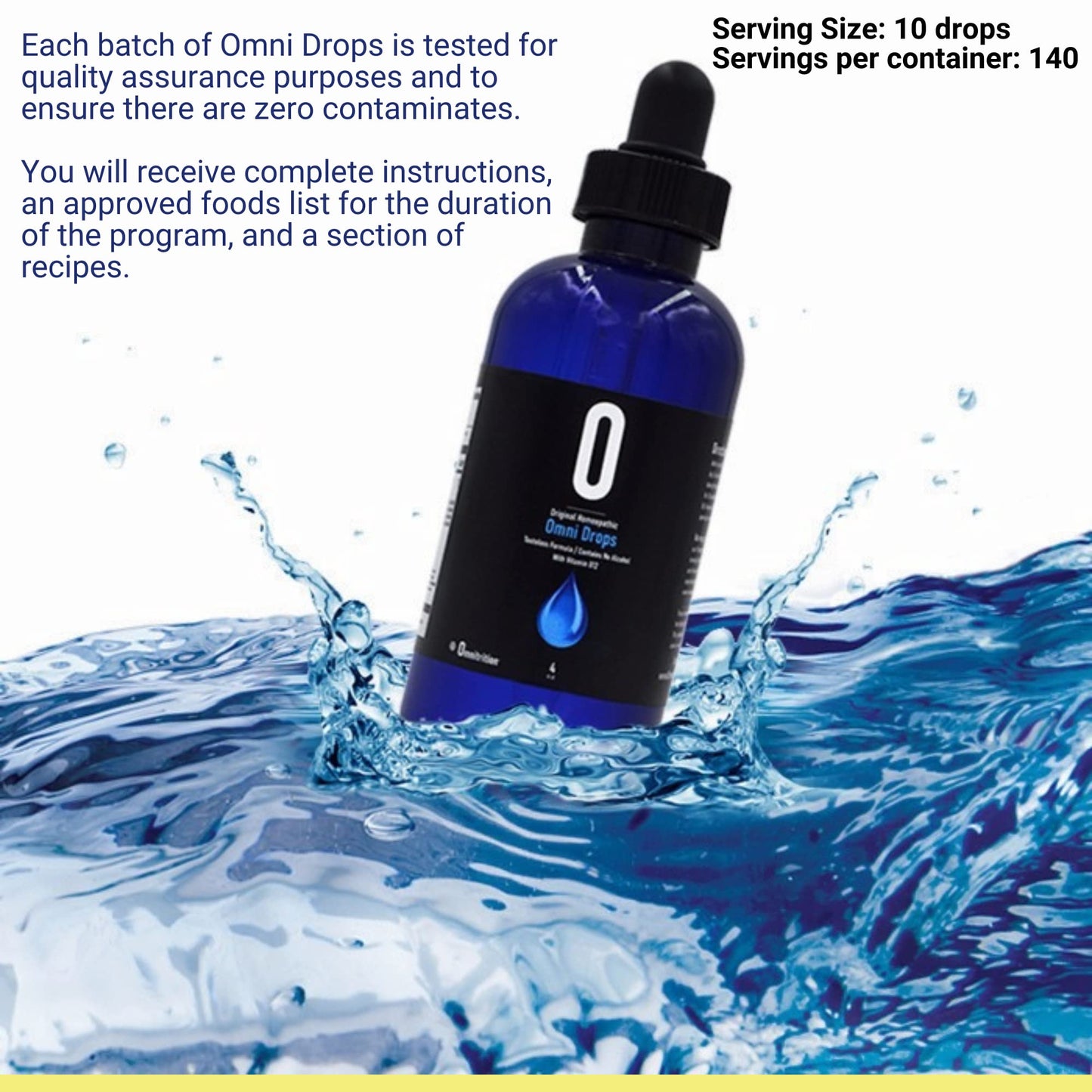 Omni Drops Diet Drops with Vitamin B12 - 4 oz with Program Guide