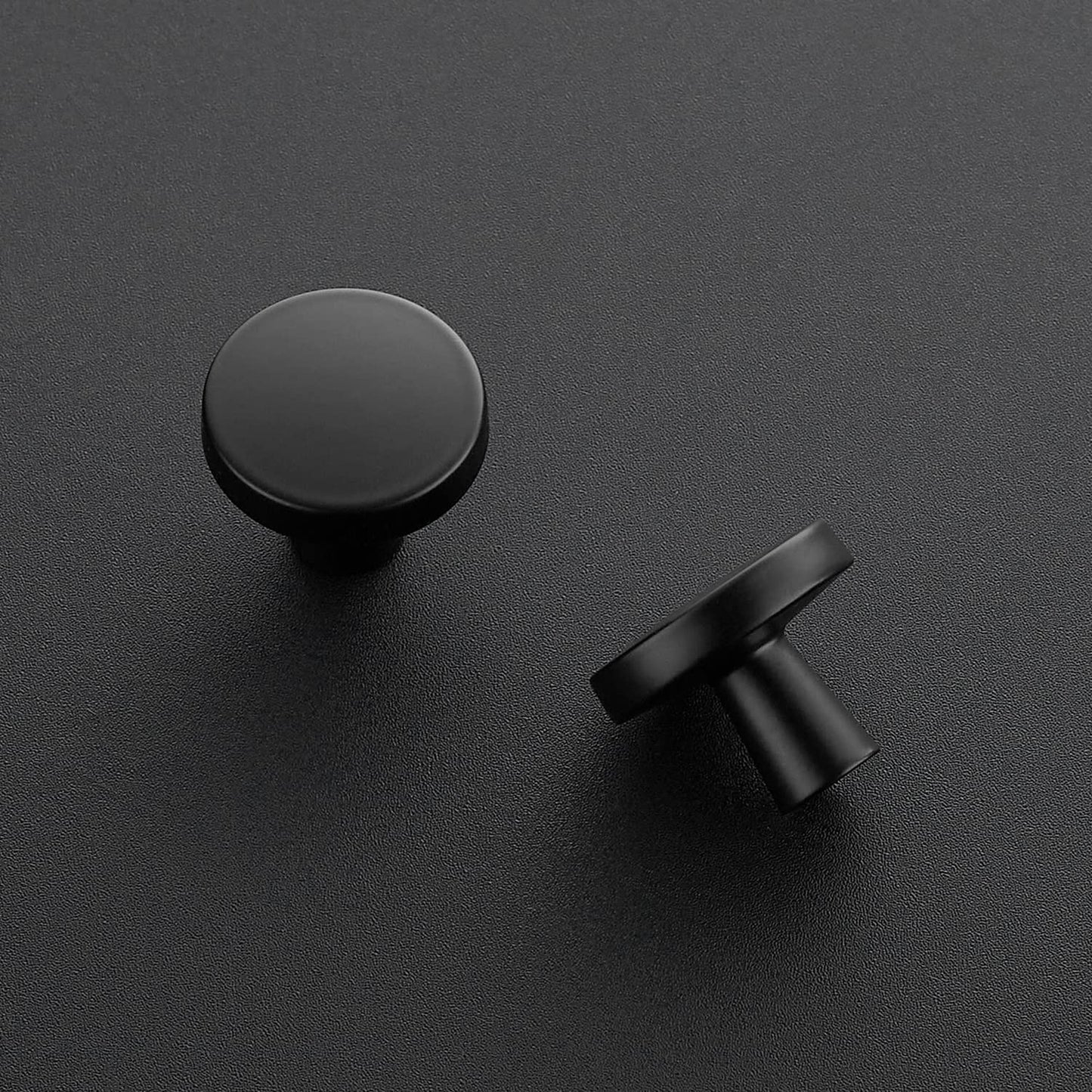 Ravinte 25 Pack Drawer Pulls 1-1/4 Inch Solid Round Matte Black Dresser Knobs Simple Kitchen Cabinet Hardware for Cupboard