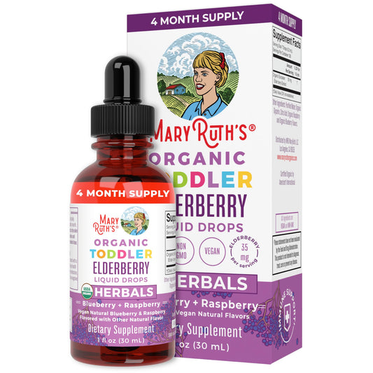 MaryRuth's Toddler Elderberry Liquid Drops | USDA Organic | Black Elderberry Supplement for Ages 1-3 Years | Immune Support & Overall Health | Vegan | Non-GMO | Gluten Free | 30 Servings