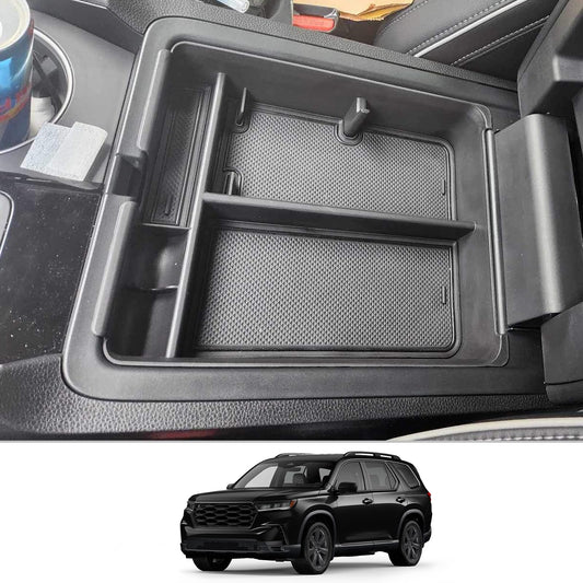 CDEFG 2023 2024 Pilot Center Console Organizer Tray for 2023 2024 Pilot Middle Console Organizer Armrest Tray Storage Box Insert Tray 2024 Pilot Interior Accessories(Black)