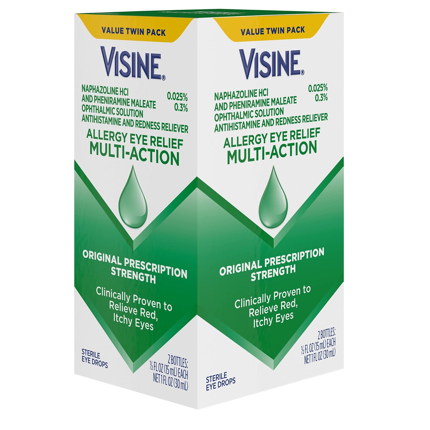 Visine Allergy Eye Relief Multi-Action Antihistamine & Redness Relief Eye Drops, 0.5 fl. oz (Pack of 2)