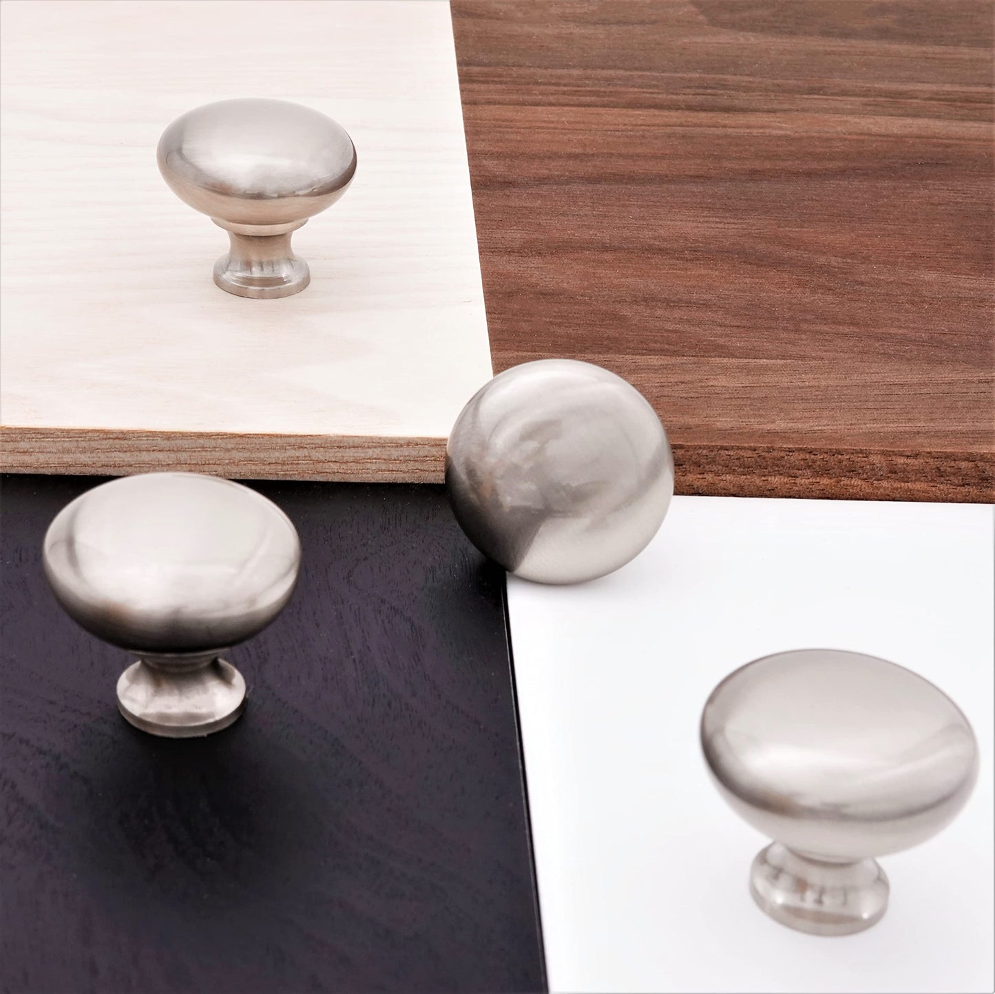 HESTIA HARDWARE - Round Cabinet Knobs, Dresser Drawer Knobs, Cabinet Hardware | 1.22" Diameter Knob, 10 Pack - Satin Nickel (Z1.D31.10.SN)