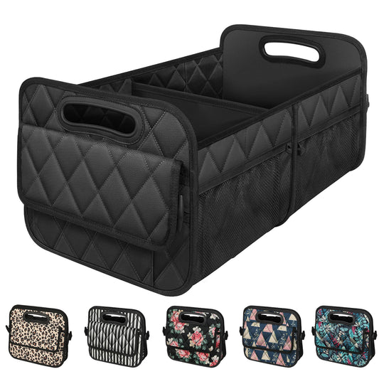 Deosk Car Trunk Organizer for suv,Car Organizers and Storage with 6 Big Pocket,Car Accessories for Women/Men 50L Waterproof Polyester Trunk Organizer for Car/SUV/Minivan/Truck(Medium, Black)