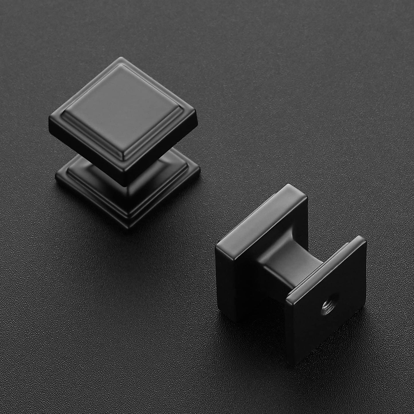 Ravinte 30 Pack Matte Black Square Kitchen Cabinet Knobs,Zinc Solid Drawer Pulls,Farmouse Cabinet Handles for Cupboard, Dresser, Closet and Bathroom, Modern Cabinet Hardware for Cabinets