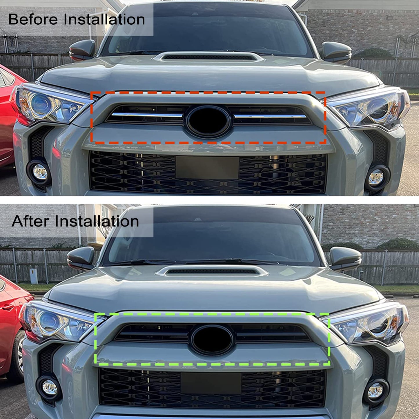 JDMCAR Front Center Grille Insert Cover Trim Compatible with 2023 2022 2021 2020 Toyota 4Runner TRD Pro Sport Accessories ABS Middle Grille Insert Cover Strips (Matte Black)