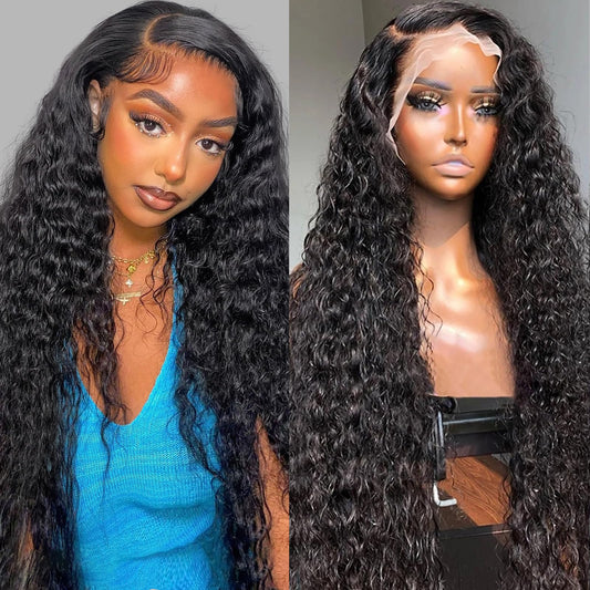 Lace Front Wigs Human Hair: 13x6 Deep Wave Lace Front Wigs Human Hair Glueless Wigs for Women 12A 180% Density HD Transparent 28 Inch Deep Curly Lace Frontal Wig Human Hair Pre Plucked with Baby Hair