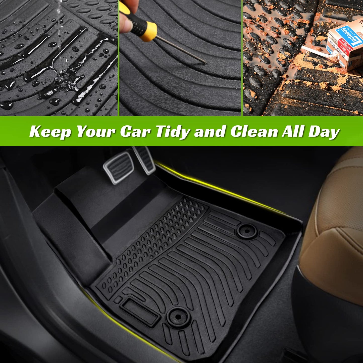 BAMACAR for Chevrolet Chevy Blazer Floor Mats 2023 2022 2021 2020 2019 All Weather Chevy Blazer Floor Mats 2019-2023 Chevrolet Chevy Blazer Accessories 2023