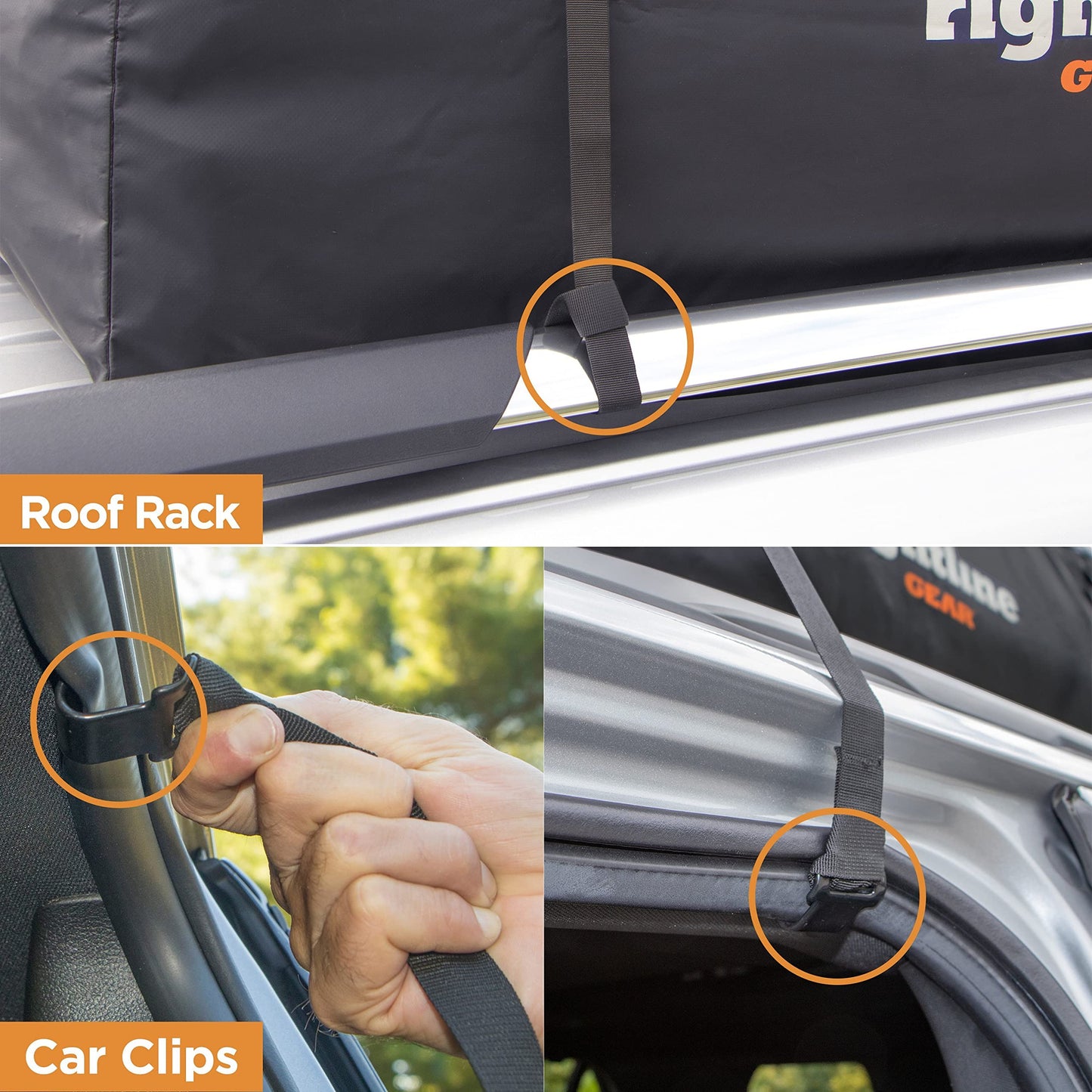 Rightline Gear Range 3 Weatherproof Rooftop Cargo Carrier for Top of Vehicle, Attaches With or Without Roof Rack, 18 Cubic Feet, Black