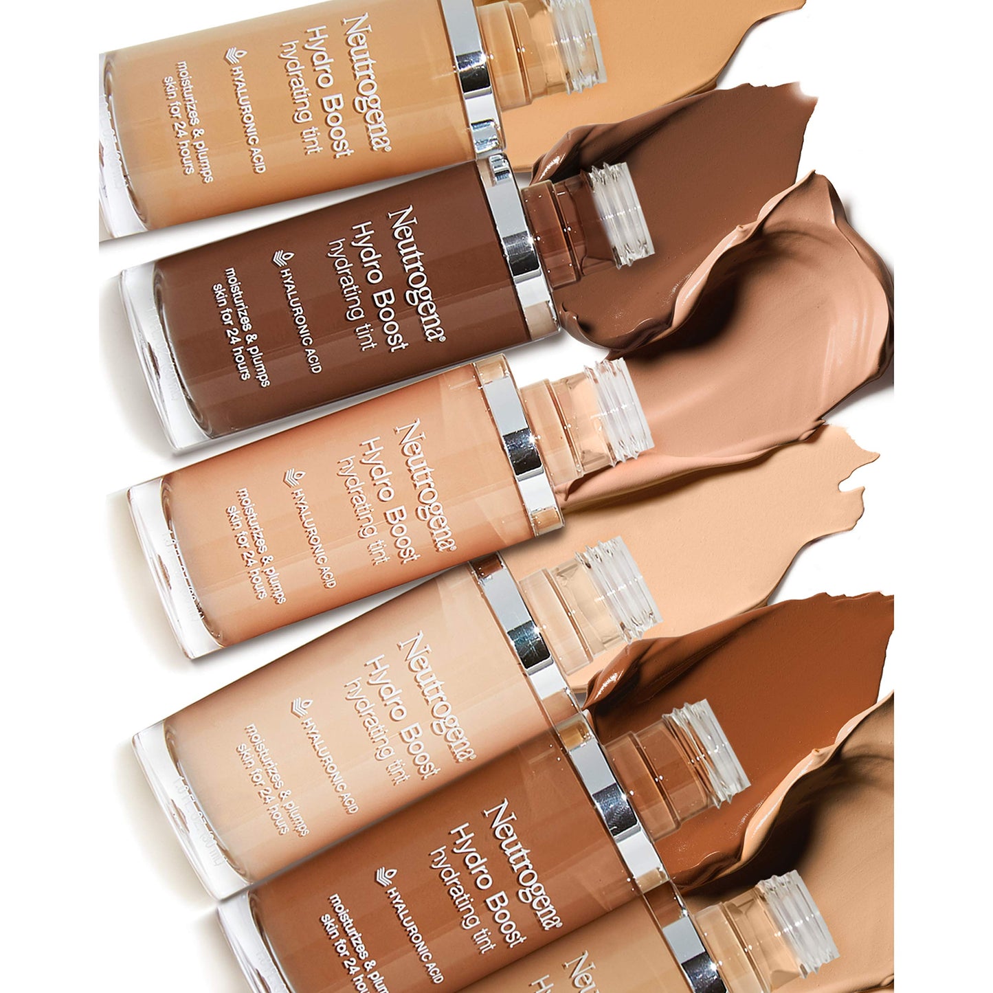 Neutrogena Hydro Boost Hydrating Tint with Hyaluronic Acid, Lightweight Water Gel Formula, Moisturizing, Oil-Free & Non-Comedogenic Liquid Foundation Makeup, 30 Buff Color, 1.0 fl. oz