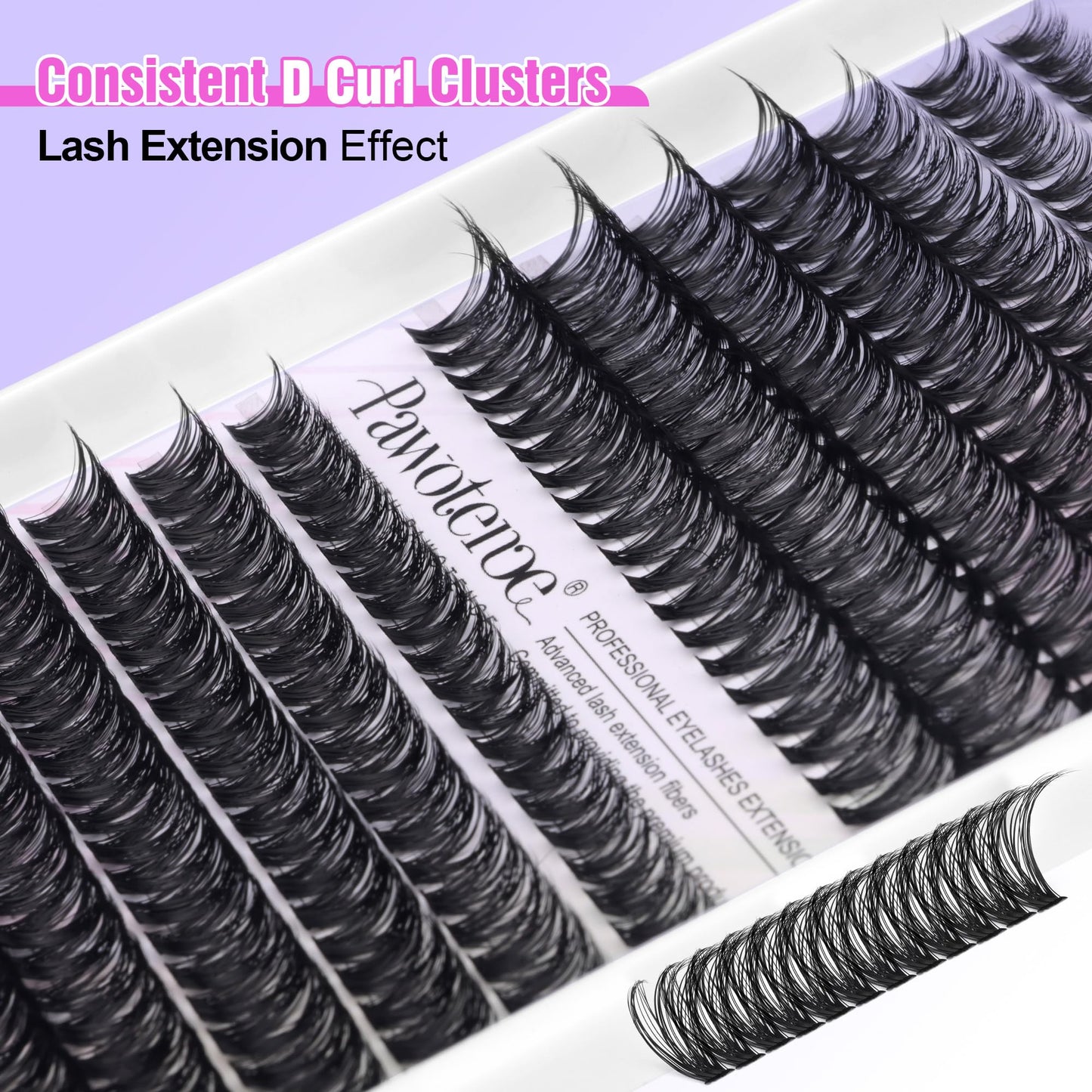 Lash Clusters 280pcs Individual Lashes DIY Eyelash Extension 40D 50D 8-16mm Mix D Curl Eyelash Clusters Lash Extension for Self Application at Home (40D+50D-0.07D-8-16MIX)