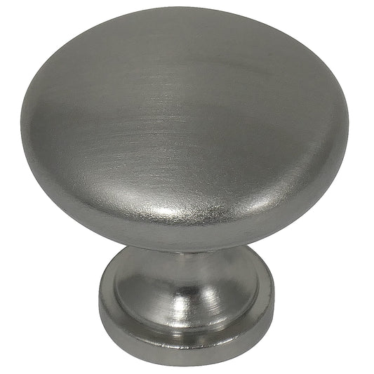 Laurey 54628 Danica Steel Round Mushroom Shaped Cabinet Hardware Knob - 1.38 Inch - 35mm -Brushed Satin Nickel