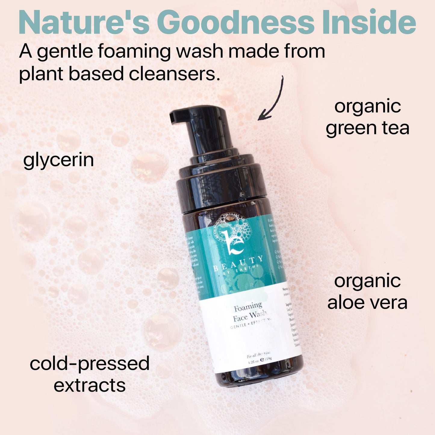 Foaming Face Wash - Cleanser Made w/Natural Hydrating Vegan Ingredients for Gentle Cleansing of Sensitive, Dry, Oily, Blemish Prone - Foam Soap Works w/Facial Brush, Best for Men Women & Teens