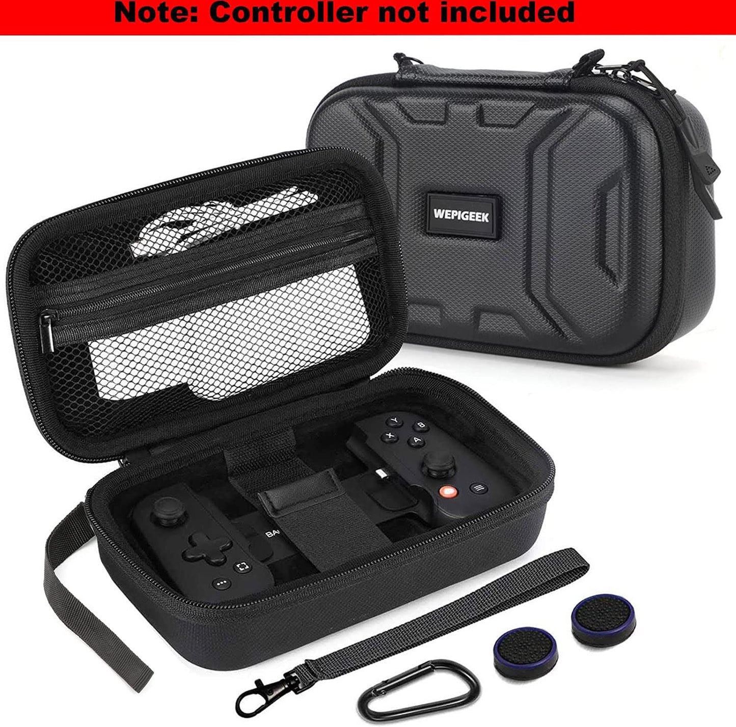 WEPIGEEK Case for Backbone One/Playstation Edition Mobile Controller,Portable Travel All Protective,Hard Messenger Carrying Bag, Strong Strap,Soft Lining,with Pockets for Accessories Black