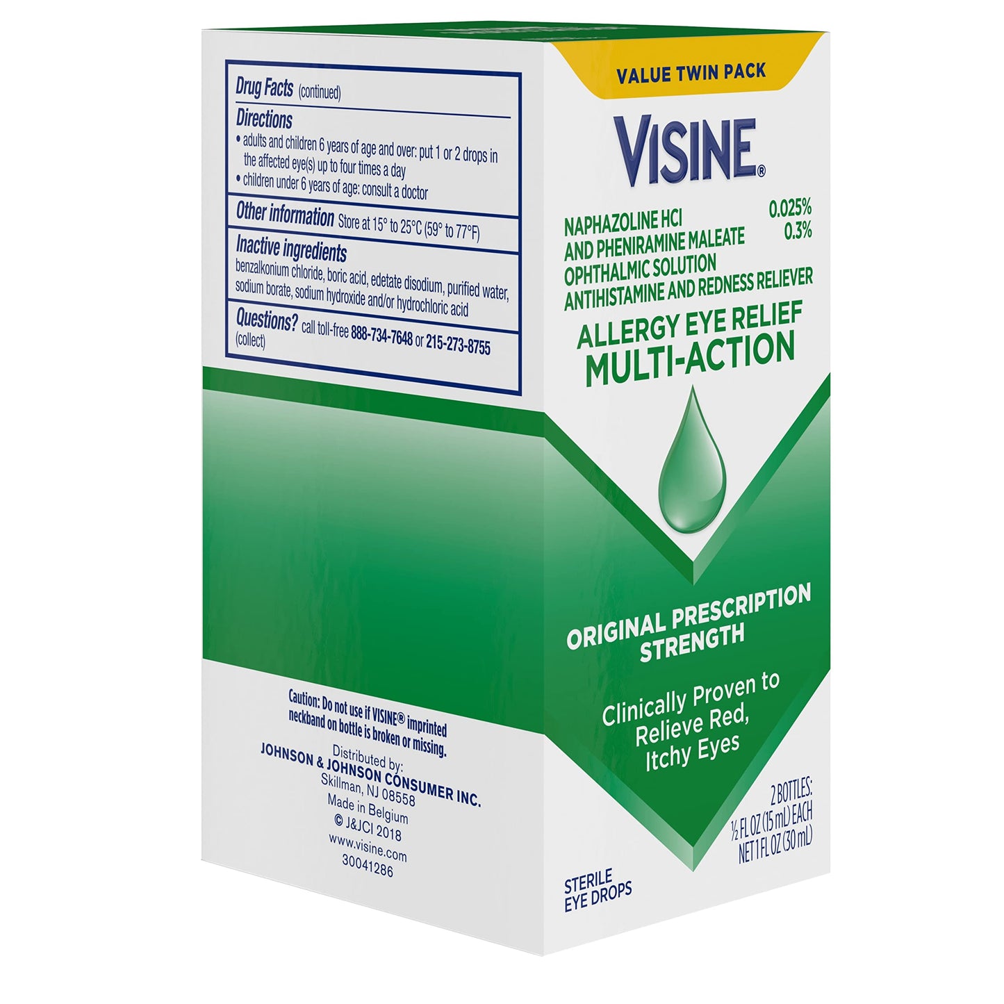 Visine Allergy Eye Relief Multi-Action Antihistamine & Redness Relief Eye Drops, 0.5 fl. oz (Pack of 2)