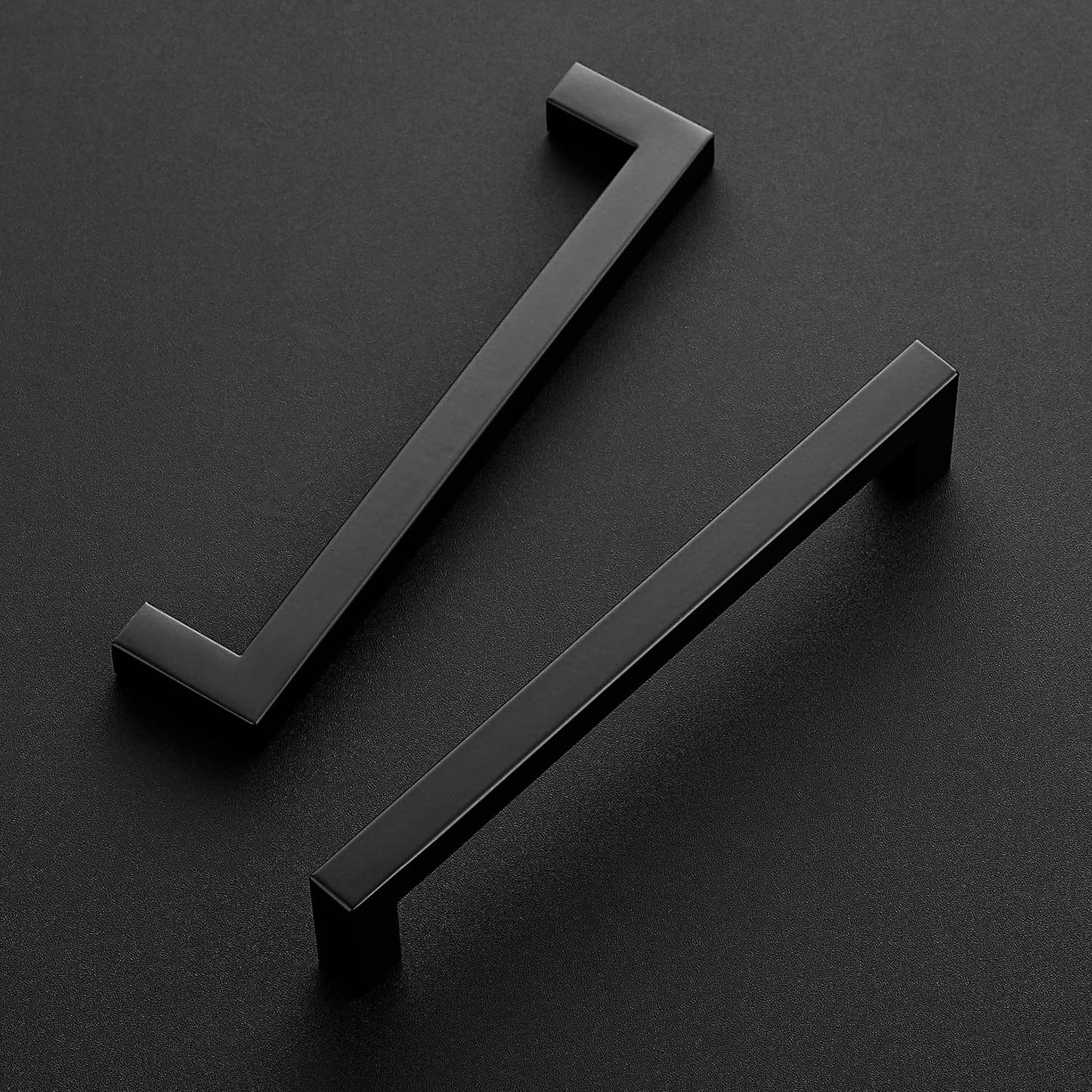 Ravinte 12 Pack 6-1/4 Inch Kitchen Square Cabinet Handles Matte Black Cabinet Pulls Stainless Steel Drawer Pulls Kitchen Cabinet Hardware Kitchen Handle