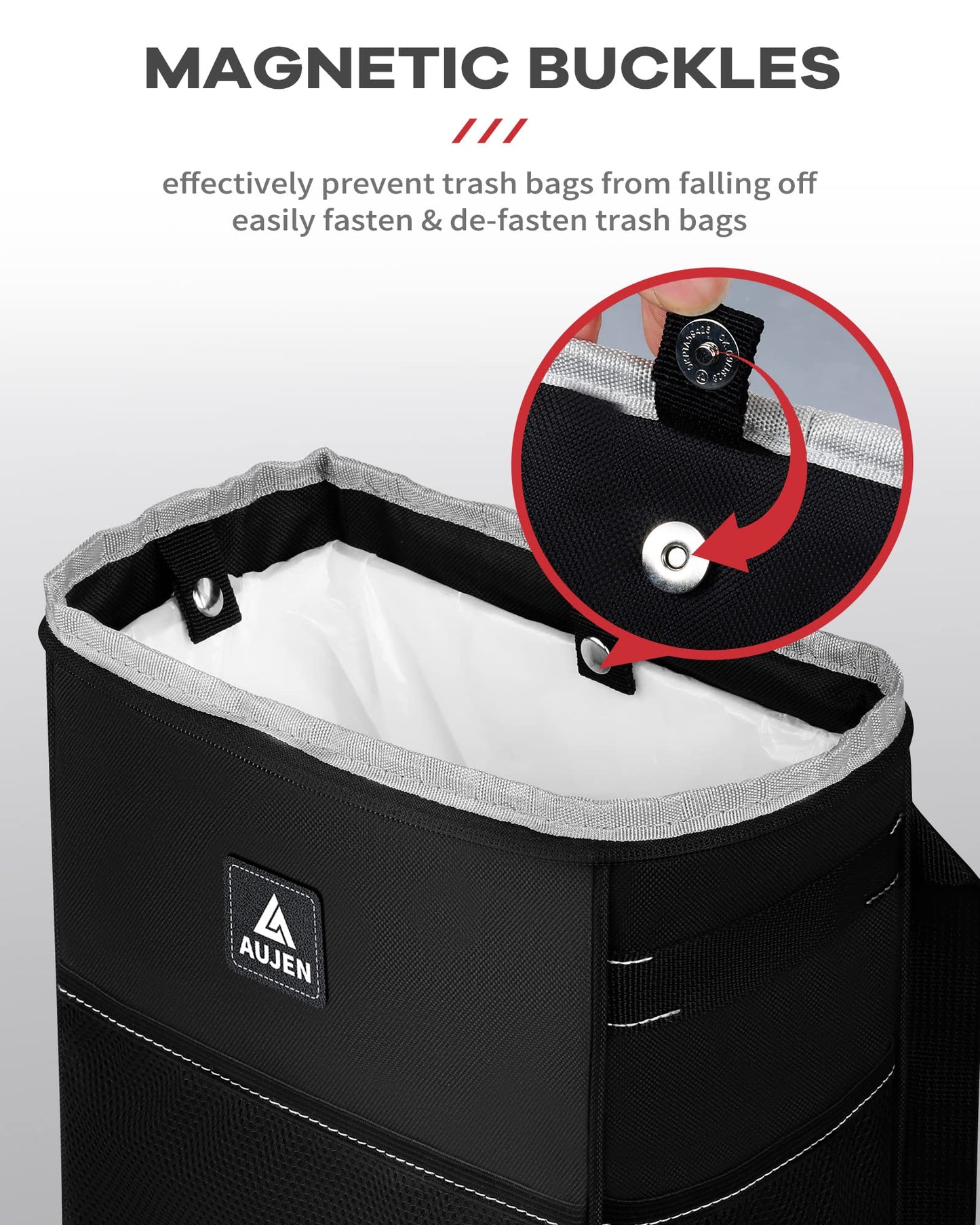 AUJEN Trash Can- Easy-to-Install Car Accessory Interior - Leak-Proof Organizer and Storage Bag for The Back/Front/Console of Any Cars,Sedans, SUVs & Trucks