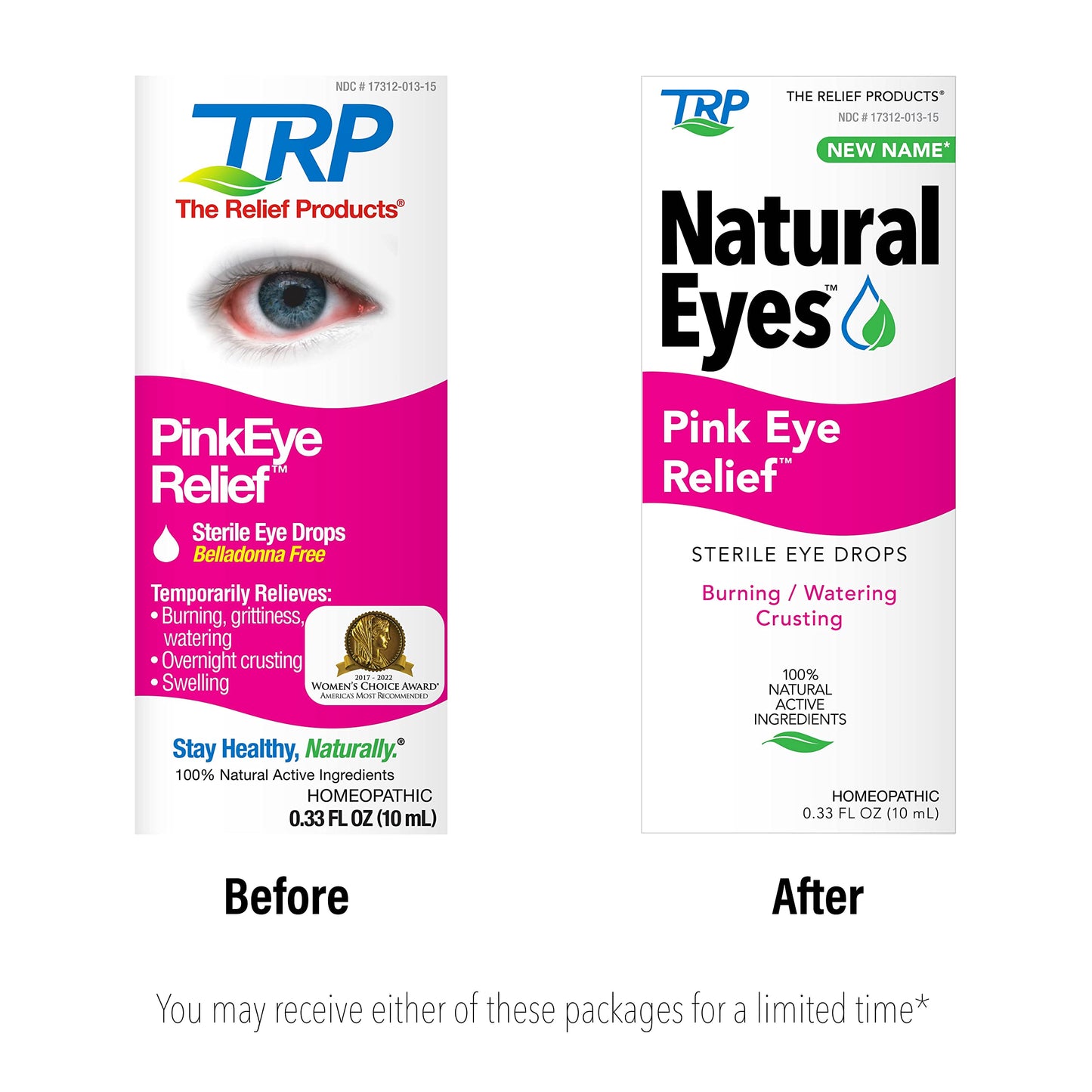 Natural Eyes Pink Eye Relief, 0.33 FL Ounce Eye Drops