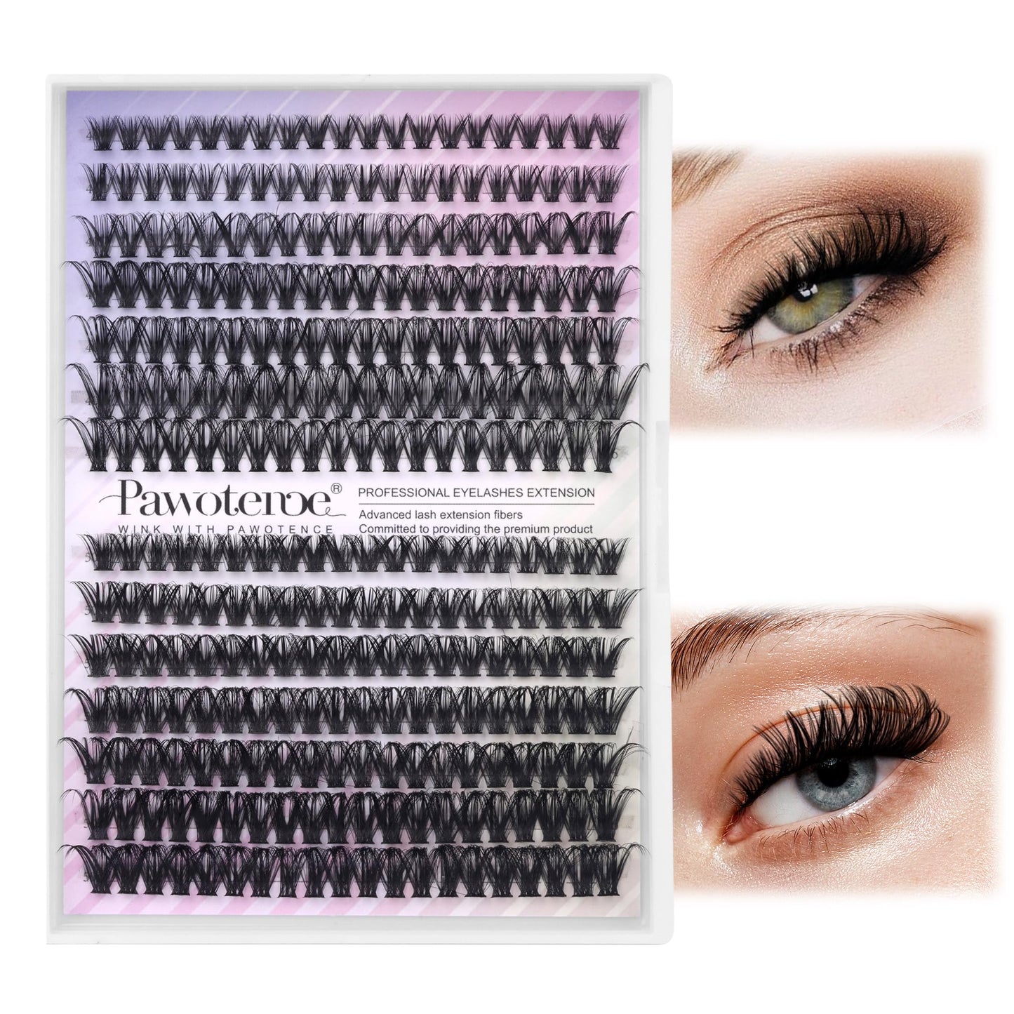 Lash Clusters 280pcs Individual Lashes DIY Eyelash Extension 40D 50D 8-16mm Mix D Curl Eyelash Clusters Lash Extension for Self Application at Home (40D+50D-0.07D-8-16MIX)