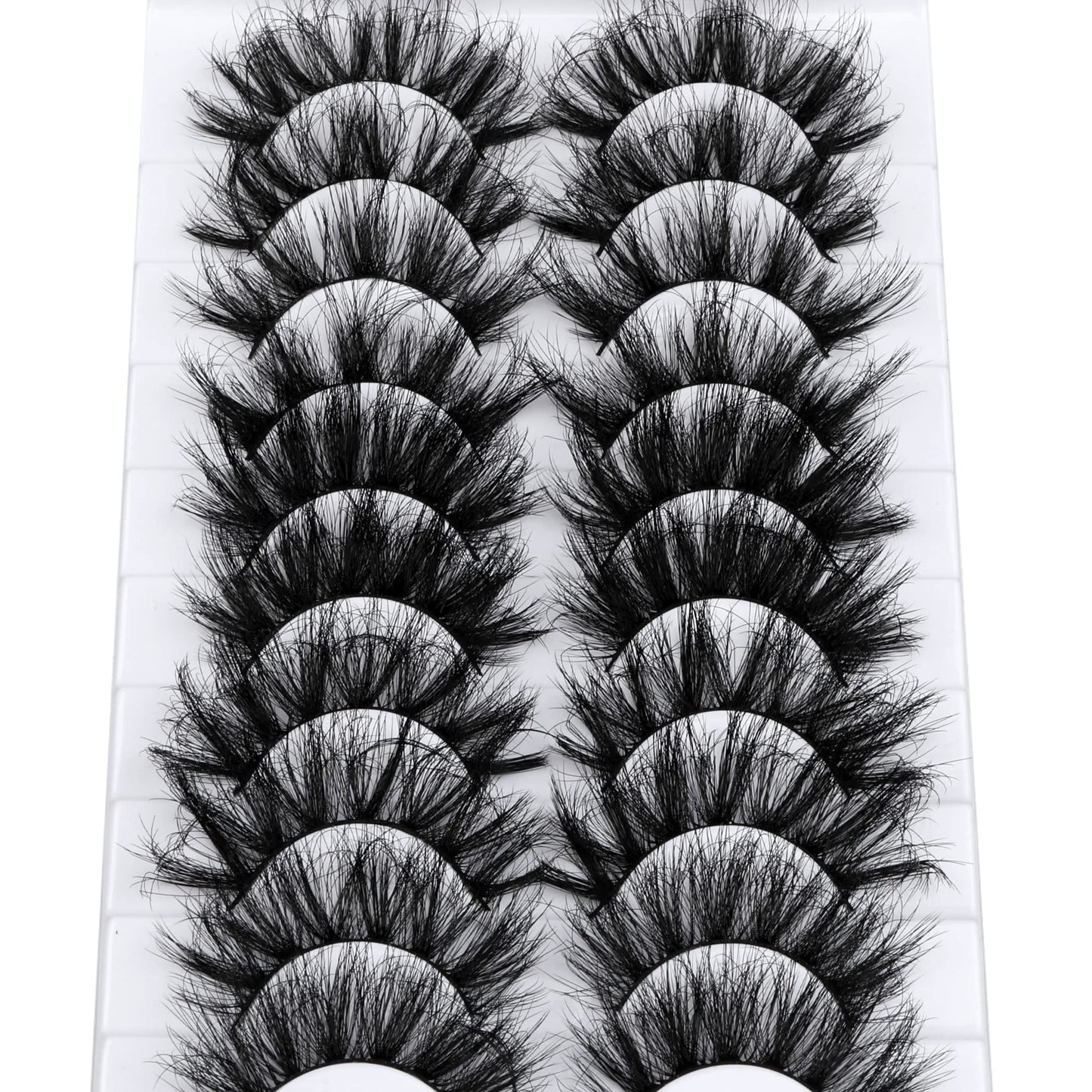 Newcally False Eyelashes 20MM Dramatic Faux Mink Lashes Pack Wispy Long Fake Eyelashes Thick Volume Fluffy Strip Eye Lashes 12 Pairs Multipack