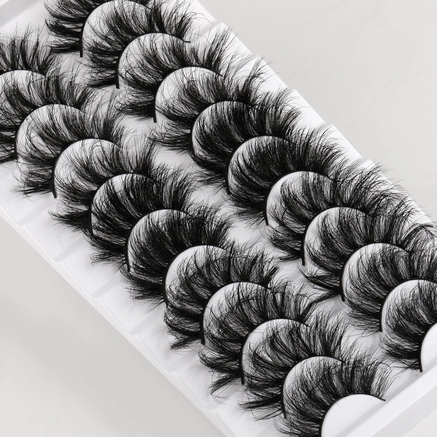 Newcally False Eyelashes 20MM Dramatic Faux Mink Lashes Pack Wispy Long Fake Eyelashes Thick Volume Fluffy Strip Eye Lashes 12 Pairs Multipack