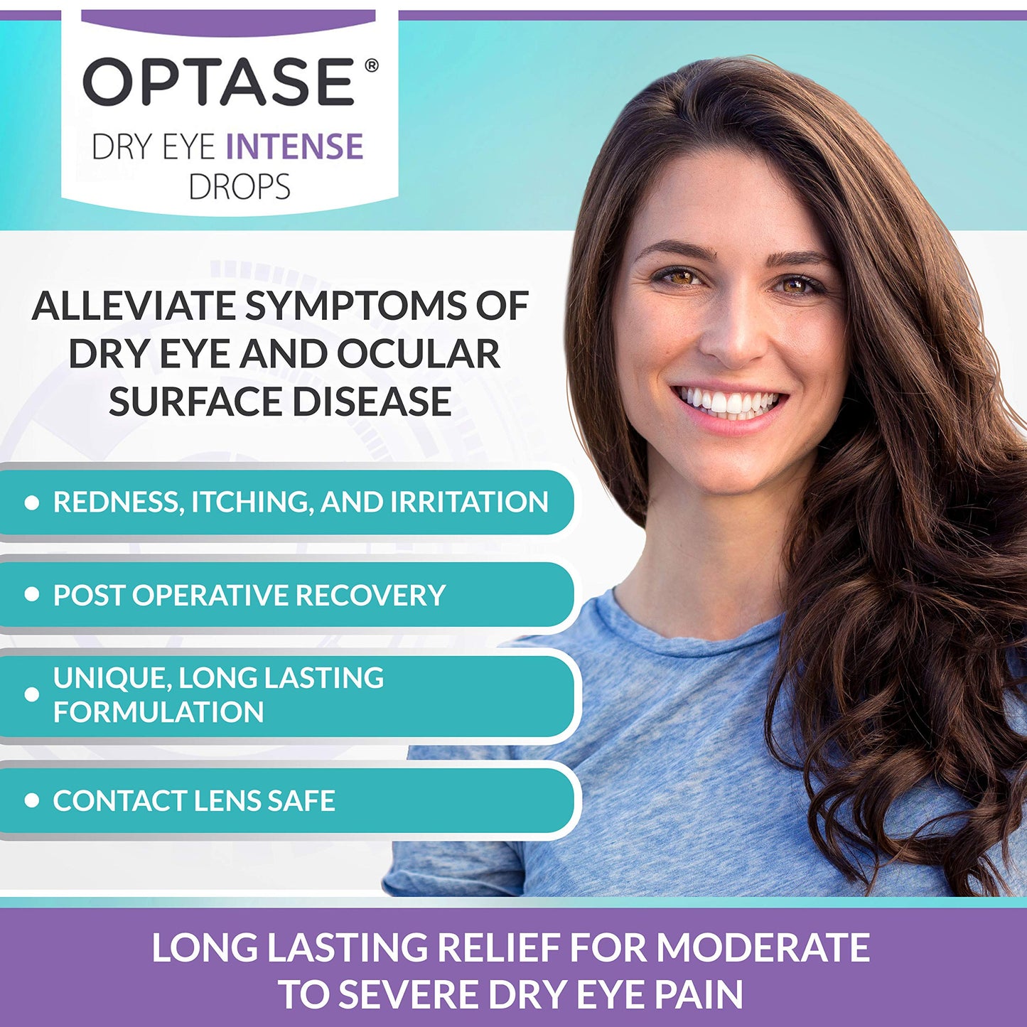 Optase Dry Eye Intense Drops - Preservative Free Eye Drops for Long Lasting Relief - Artificial Tears To Relieve Severe Dry Eye Symptoms - Multidose Bottle - Step 3 Hydrate - .33 fl oz, 300 Doses