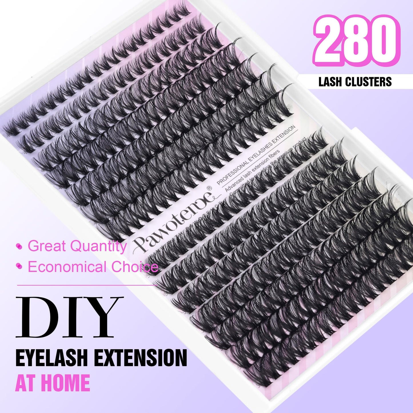 Lash Clusters 280pcs Individual Lashes DIY Eyelash Extension 40D 50D 8-16mm Mix D Curl Eyelash Clusters Lash Extension for Self Application at Home (40D+50D-0.07D-8-16MIX)