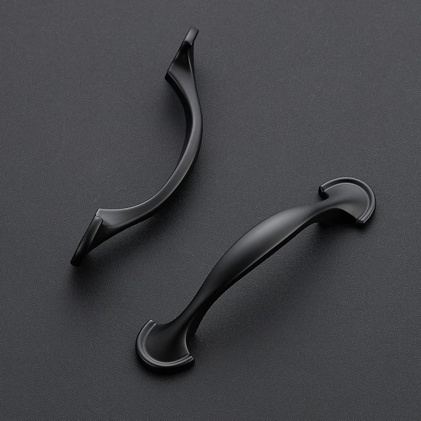 Ravinte 30 Pack Solid 3 Inch Rounded Foot Arch Kitchen Cabinet Handles Matte Black Curved Cabinet Pulls Black Drawer Pulls Kitchen Cabinet Hardware Kitchen Handles for Cabinets Drawer Handles