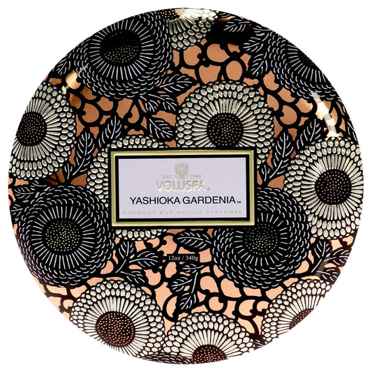 3 Wick Tin Candle - Yashioka Gardenia by Voluspa for Unisex - 12 oz Candle